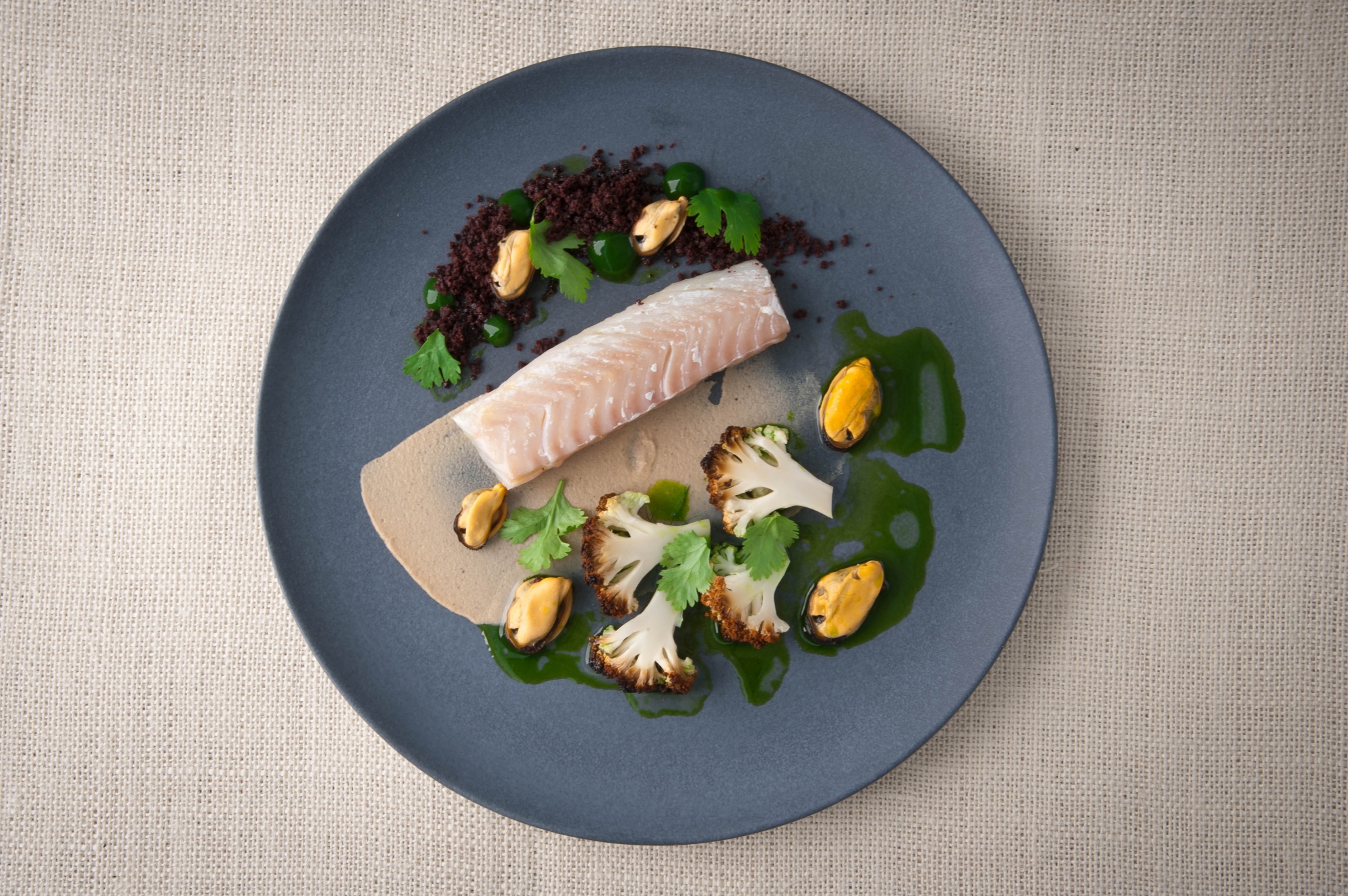Cod, mussels and cauliflower